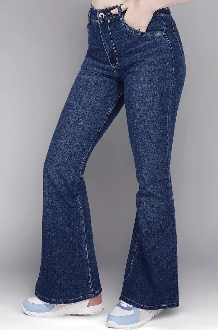 Women Blue Boot Cut Jeans